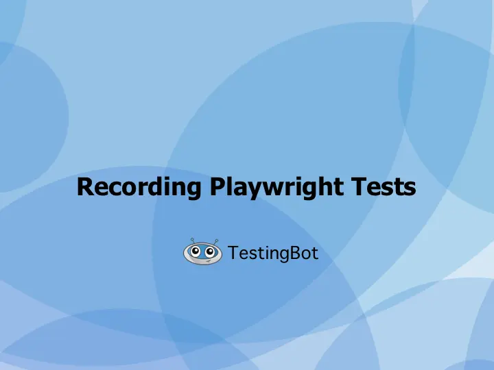 Record tests with Playwright